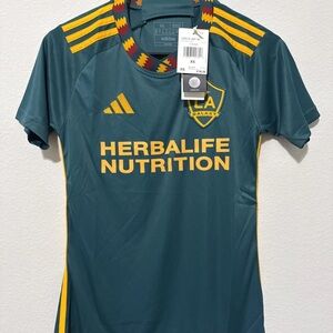 Adidas LA Galaxy 2024 -25 Womens XS Away Jersey - Mystery Green/Team Gold HU1410